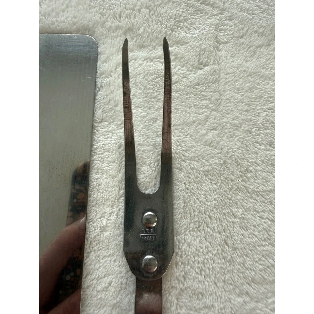 Vintage Set of 3 Ekco Forge Stainless Steel USA Spatula Turner Fork Black Handle